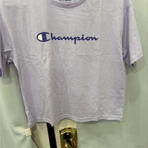 Champion Lavender Tee with Purple Script Logo